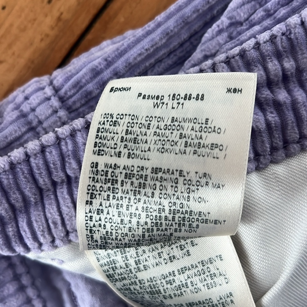 Wrangler lavender Corduroy Pleated Barrel Pant 28x28 - Picture 10 of 17